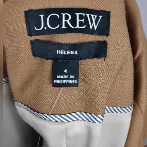 J.Crew $248 Helena blazer in wool-blend flannel Camel Size 4 - Picture 6 of 16